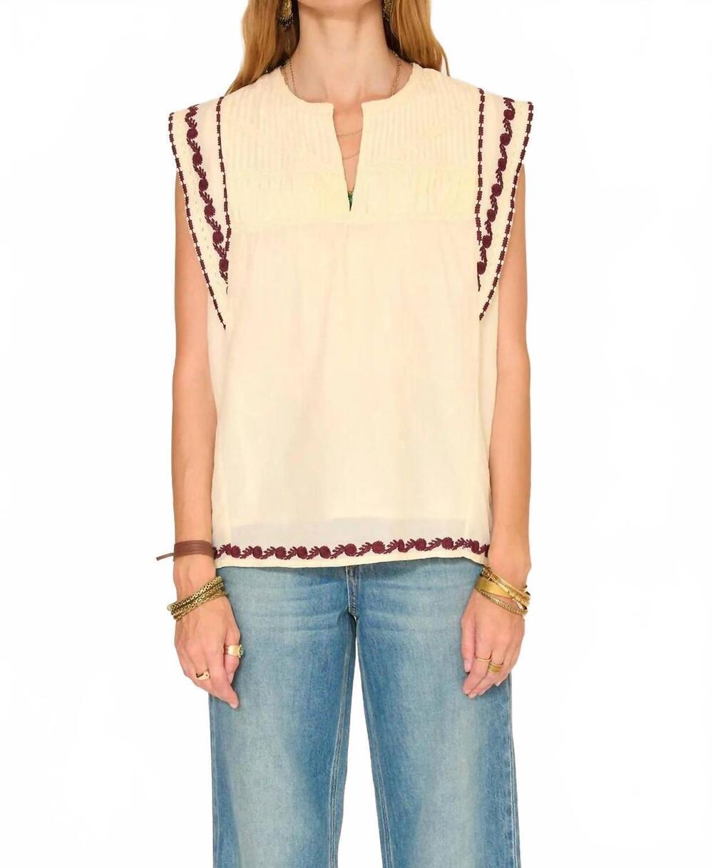 NEW MKT STUDIO holia embroidered top in natural